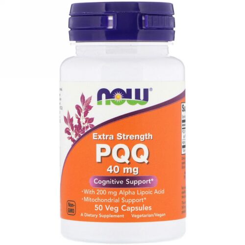 Now Foods, 成分超増量PQQ、40mg、植物性カプセル50粒