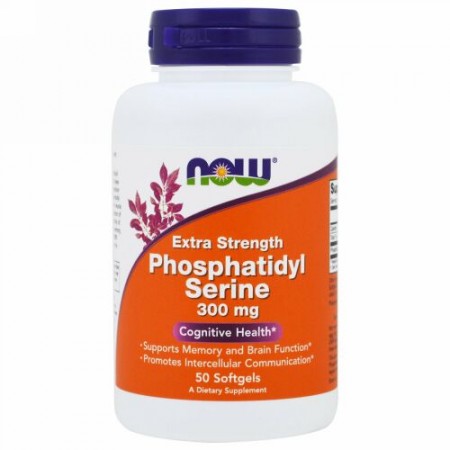 Now Foods, 強力ホスファチジルセリン、300 mg、50ソフトジェル