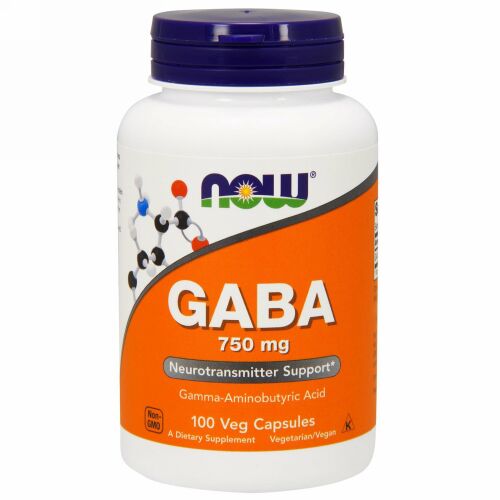 Now Foods, ギャバ、750mg、ベジカプセル100粒
