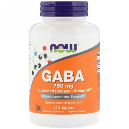 Now Foods, GABA（ギャバ）、750 mg、120粒 (Discontinued Item)