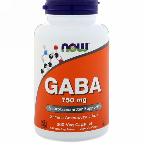 Now Foods, GABA、750 mg、200ベジカプセル