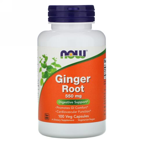 Now Foods, ジンジャーの根、550 mg、植物性カプセル 100粒