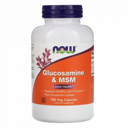 Now Foods, グルコサミン & MSM、180植物性カプセル