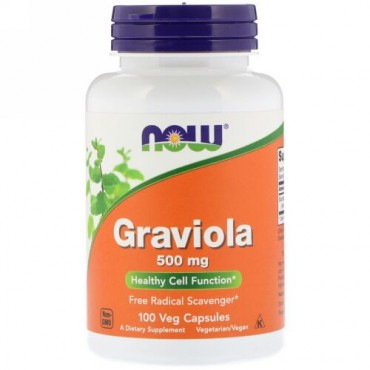 Now Foods, サワーソップ（Graviola）, 500 mg, 100カプセル