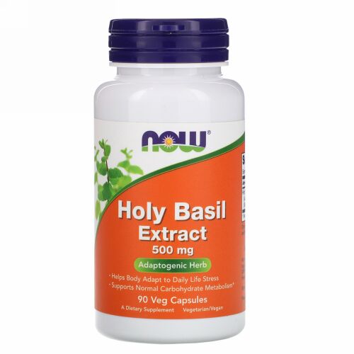 Now Foods, ホーリーバジルエキス、500 mg、90植物性カプセル