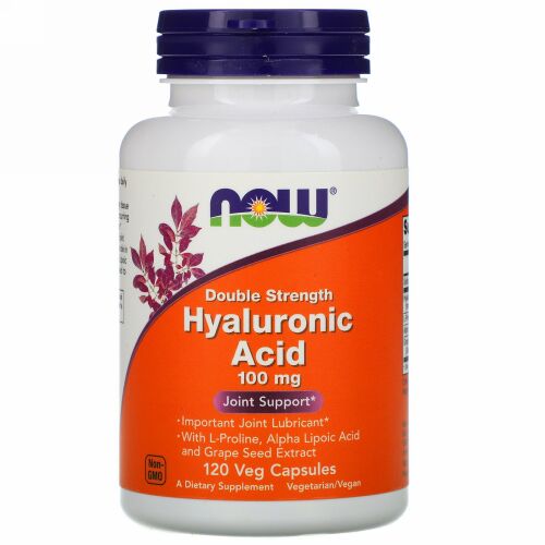 Now Foods, ヒアルロン酸、成分2倍、100mg、植物性カプセル120粒