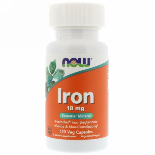 Now Foods, 鉄分, 18 mg, 120 ベジキャップ
