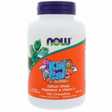 Now Foods, キッドカル™, タート・オレンジ, チュワブル 100 錠