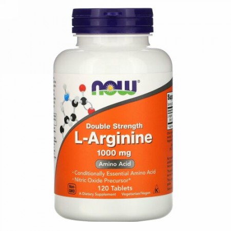 Now Foods, L-アルギニン、成分2倍、1,000mg、120粒
