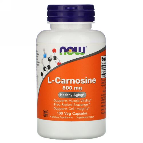 Now Foods, L-カルノシン、500mg、ベジカプセル100粒