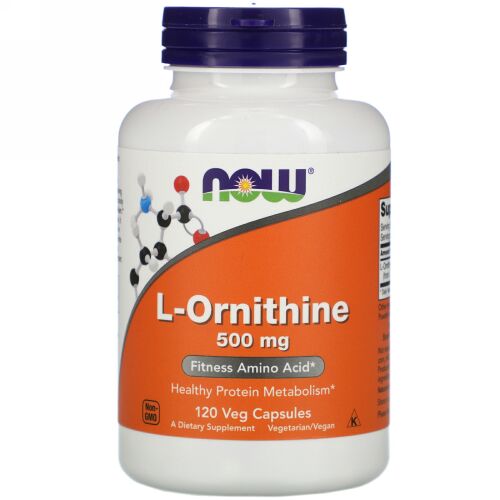 Now Foods, L-オルニチン、500 mg、植物性カプセル 120粒