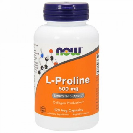 Now Foods, L-プロリン、500mg、120ベジカプセル