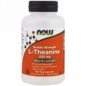 Now Foods, L-テアニン, ダブルストレングス, 200 mg, 120植物カプセル