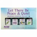Now Foods, Let There Be Peace & Quiet（安らぎと静けさに包まれる）, リラックスできるエッセンシャルオイルキット, ボトル4本, 各1/3 fl oz (10 ml)