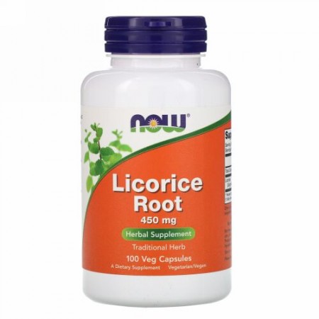 Now Foods, カンゾウ根、450mg、ベジカプセル100粒