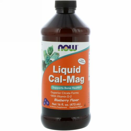 Now Foods, 液体カル-マグ、 ブルーベリーフレーバー、 16液量オンス (473 ml) (Discontinued Item)