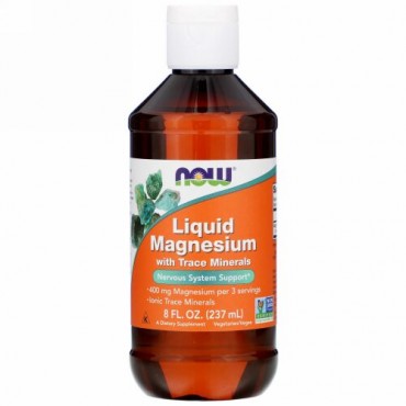 Now Foods, 微量ミネラル入り液体マグネシウムL、8 fl oz (237 ml)