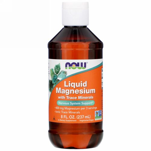 Now Foods, 微量ミネラル入り液体マグネシウムL、8 fl oz (237 ml)