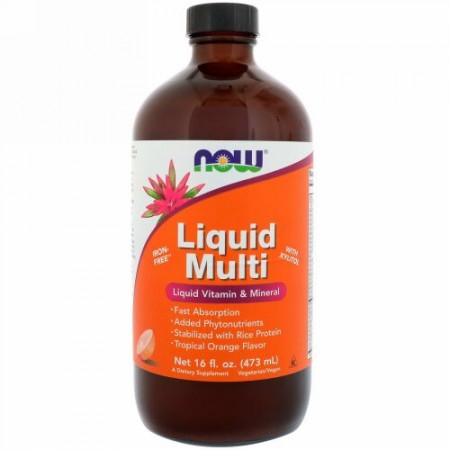 Now Foods, リキッドマルチ, トロピカルオレンジフレーバー, 16 fl oz (473 ml)