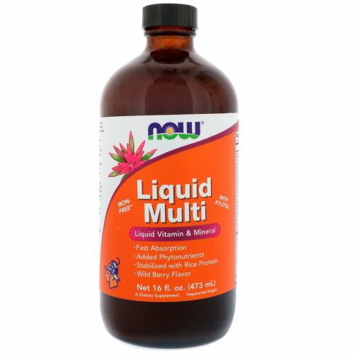 Now Foods, リキッドマルチ, 野生の果実の味, 16液量オンス (473 ml)