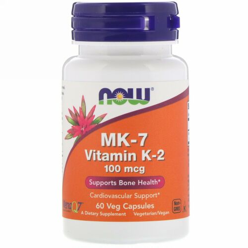Now Foods, MK-7ビタミンK-2、100 mcg、植物性カプセル60粒