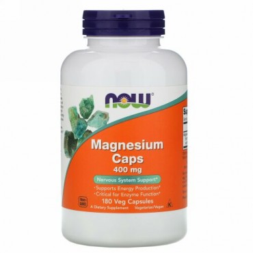 Now Foods, マグネシウムキャップ、400mg、植物性カプセル180粒