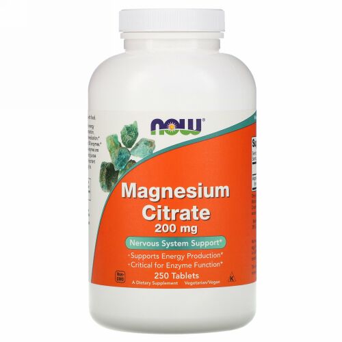 Now Foods, マグネシウムクエン酸塩、200 mg、250粒