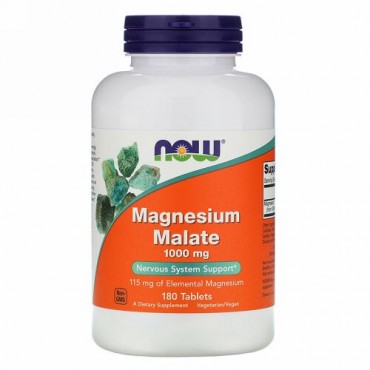 Now Foods, リンゴ酸マグネシウム、1,000 mg、180粒