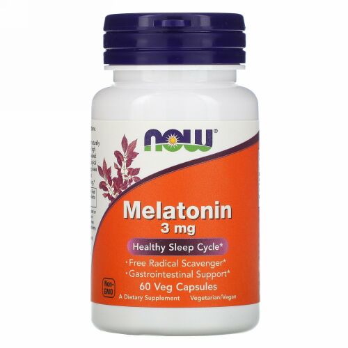 Now Foods, メラトニン、3mg、ベジカプセル60粒