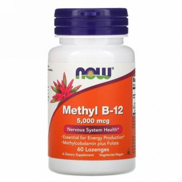 Now Foods, メチル B-12、 5,000 mcg,、60トローチ