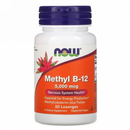 Now Foods, メチル B-12、 5,000 mcg,、60トローチ