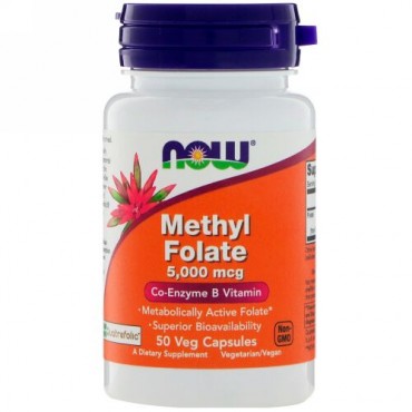 Now Foods, 葉酸メチル、5,000mcg、植物性カプセル50錠