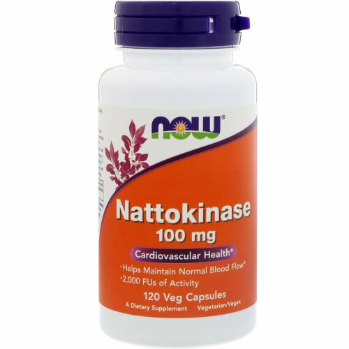 Now Foods, ナットウキナーゼ, 100 mg, ベジタリアンカプセル120粒