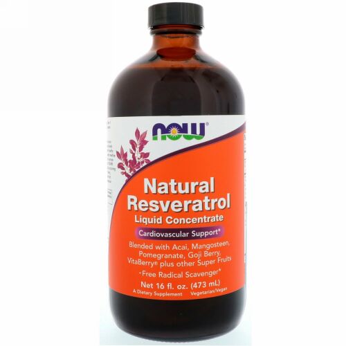 Now Foods, ナチュラル・レスベラトロール, 液状濃縮液, 16 液量オンス (473 ml)