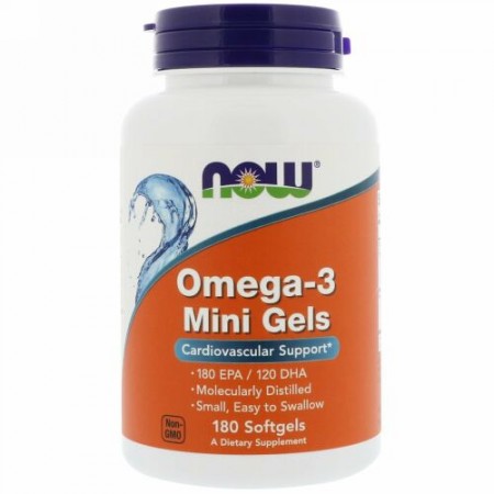 Now Foods, オメガ3ミニジェル、180ソフトジェル
