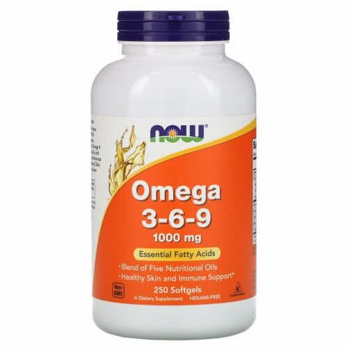 Now Foods, オメガ3-6-9、1,000mg、ソフトジェル250粒