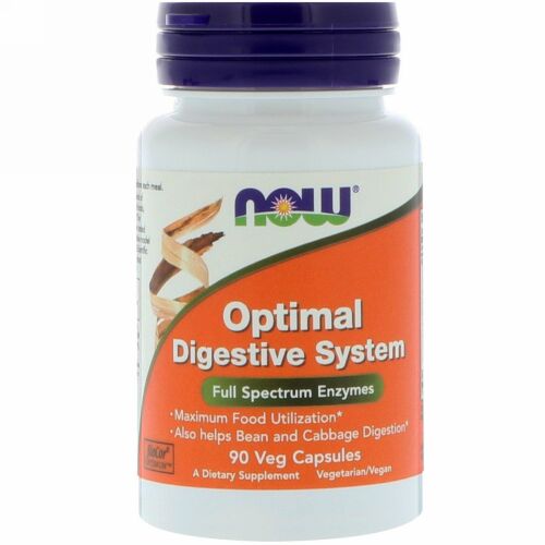 Now Foods, オプティマル消化システム、植物性カプセル90個