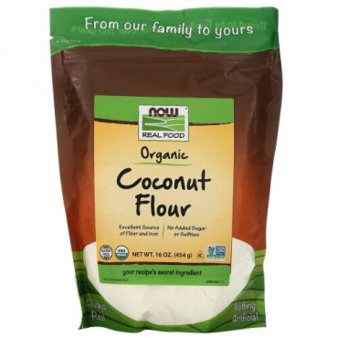 Now Foods, オーガニックココナッツ粉、16 oz (454 g)