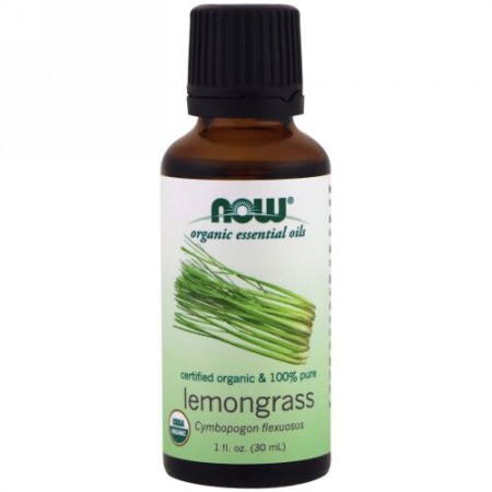 Now Foods, オーガニックエッセンシャルオイル、レモングラス、1液量オンス (30 ml)