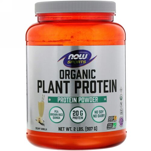 Now Foods, オーガニック植物性プロテイン、クリーミーバニラ、907 g（2l bs） (Discontinued Item)