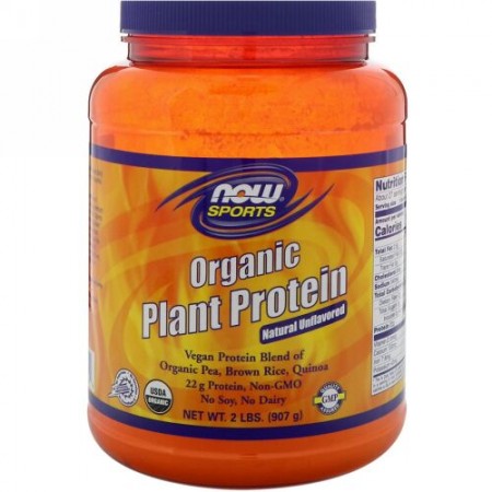 Now Foods, オーガニックプラントプロテイン、ナチュラルな無味、2ポンド (907 g) (Discontinued Item)