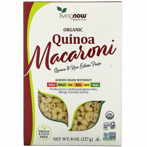 Now Foods, Organic Quinoa Macaroni, Gluten Free, 8 oz (227 g)
