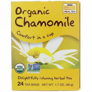 Now Foods, Organic Real Tea, Chamomile, 24 Tea Bags, 2 g Each