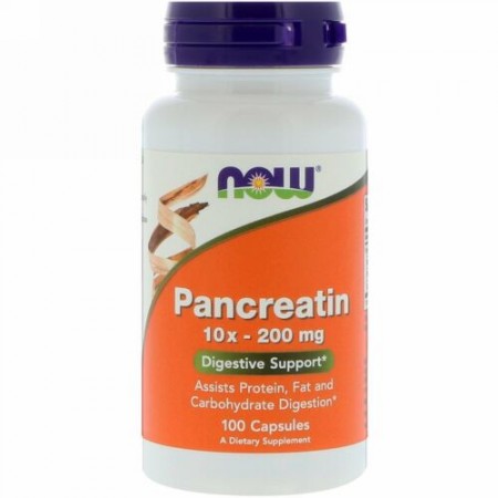 Now Foods, パンクレアチン、10X - 200 mg、100カプセル