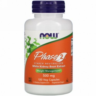 Now Foods, Phase 2（フェーズ2）、Starch Neutralizer（スターチニュートラライザー）、500mg、ベジカプセル120粒