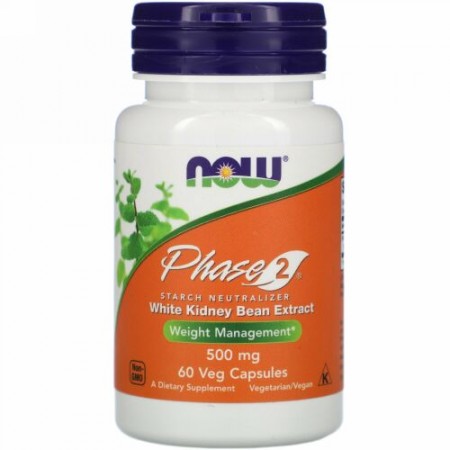 Now Foods, フェーズP2、デンプン中和剤、500 mg、植物性カプセル60粒 (Discontinued Item)