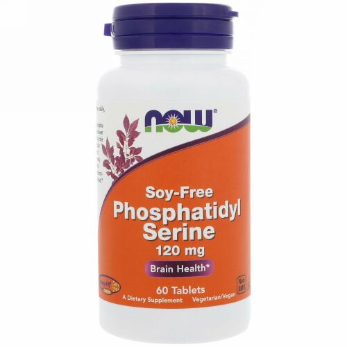 Now Foods, ホスファチジルセリン、大豆フリー、120 mg、60錠 (Discontinued Item)