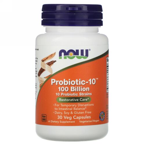 Now Foods, プロバイオティクス-10、リストラティブケア、1,000億、ベジカプセル30粒