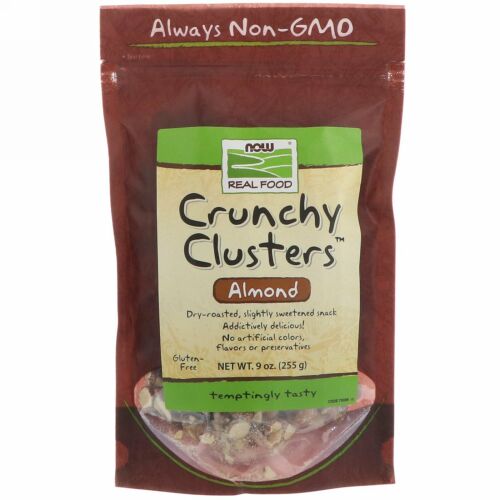Now Foods, クランチー・クラスターズ™, アーモンド, 9 オンス (255 g) (Discontinued Item)