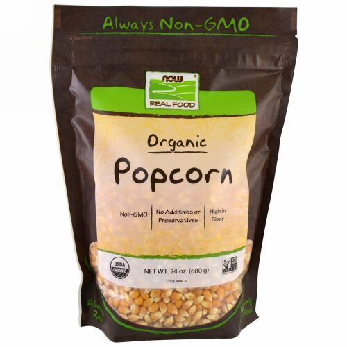 Now Foods, リアルフード, 認証済みオーガニックポップコーン、 24 オンス (680 g)